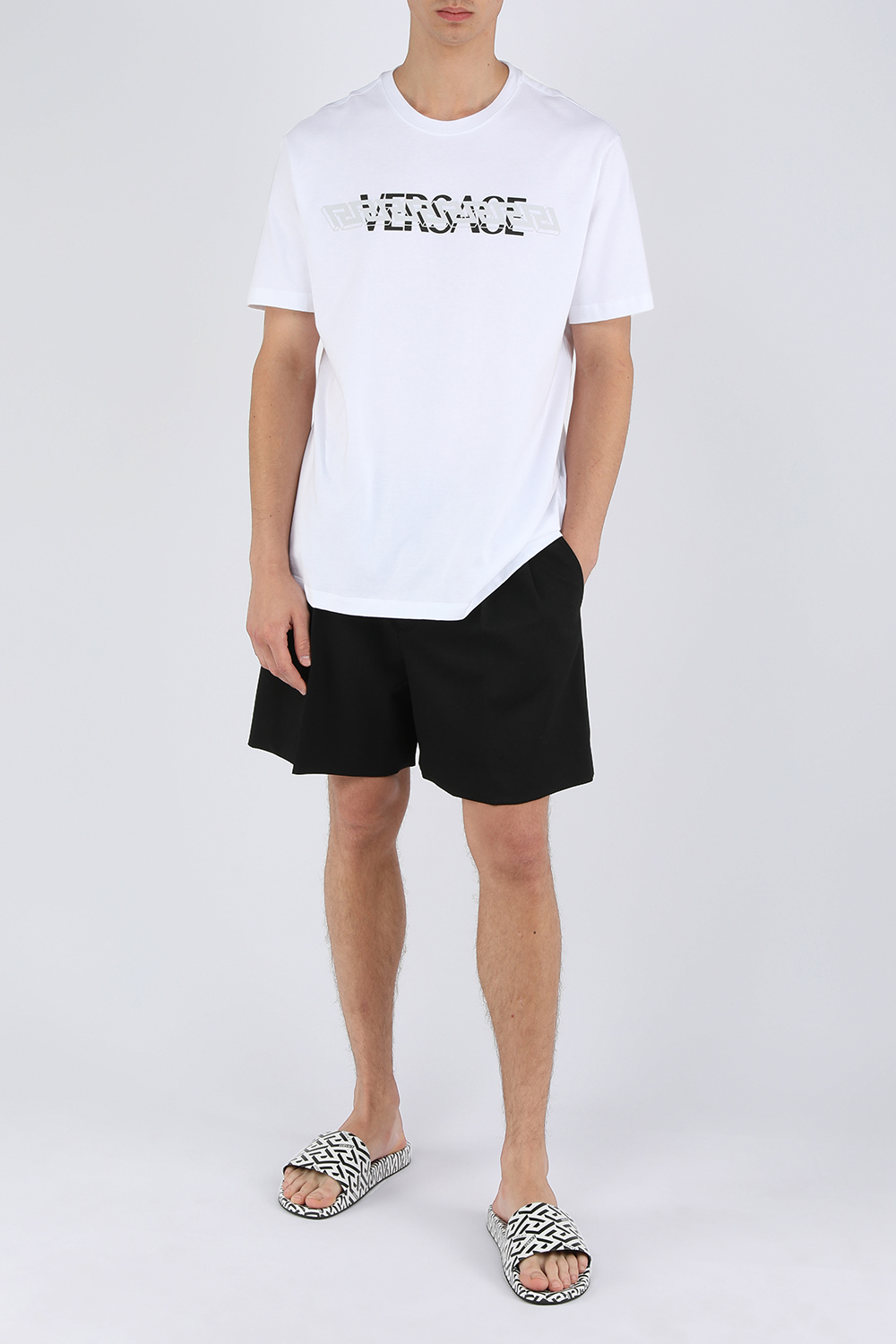 חולצת טי עם הדפס לוגו VERSACE